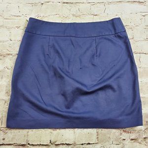 Banana Republic Navy Blue A-Line Skirt Silver Side Zip Mini Preppy Office Work 6